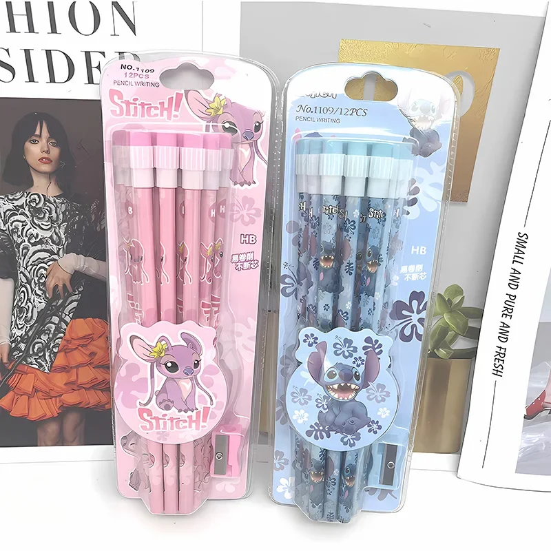 

12pcs/box Anime Pencil Lilo&Stitch Series Pen School Supplies Cute Christmars Gifts