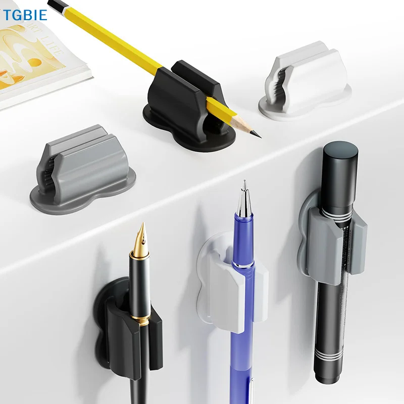 【TL】High Quality Silicone Self-Adhesive Creative Pen Rack Anti-fall Anti-lost Storage Clip Marker Pen Desk Organizer Accessories