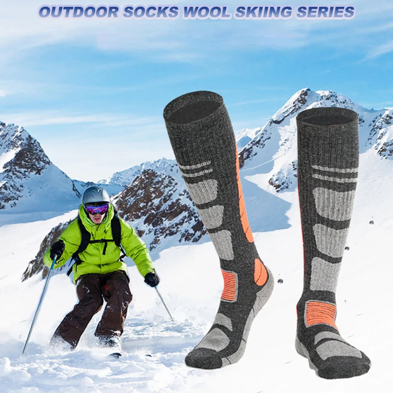 

1 Pair Merino Wool Thermal Socks Men Women Winter Long Warm Compression Socks For Ski Hiking Snowboarding Climbing Sports Socks