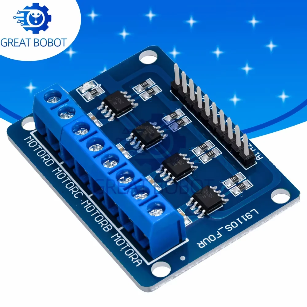 4 Channel L9110S DC Motor Driver Board, 4-Way Motor Drive Controller Module for Smart Car & Robot Vehicle DIY