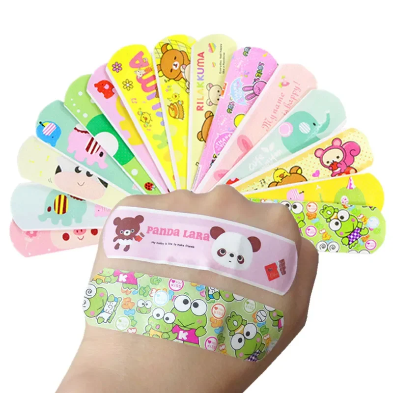 

100pcs/set Cartoon Kawaii Band Aid for Children Kids First Aid Dressing Tape Strips Waterproof Wound Plaster Adhesive Bandages