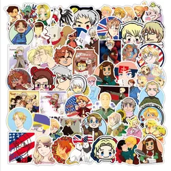 50PCS Hetalia Anime Character Graffiti Laptop Luggage Skateboard Guitar Waterproof Sticker Toy Decoration