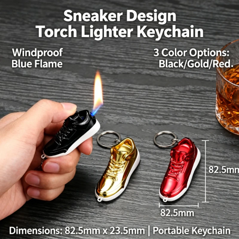 

Basketball Shoes Keychain Lighter - Windproof Direct Charging, Mini Portable Pendant, Personalized Smoking Gift for Sneaker Fans