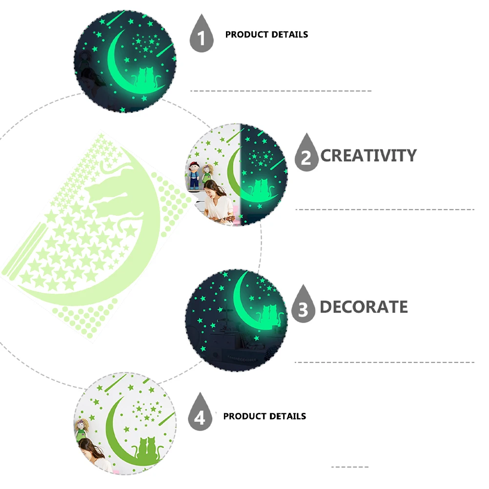 

140pcs Glow In Dark Stickers Luminous Wall Decals For Bedroom Valentine'S Day Decor Fluorescent Pvc Heart Pattern Lover Room