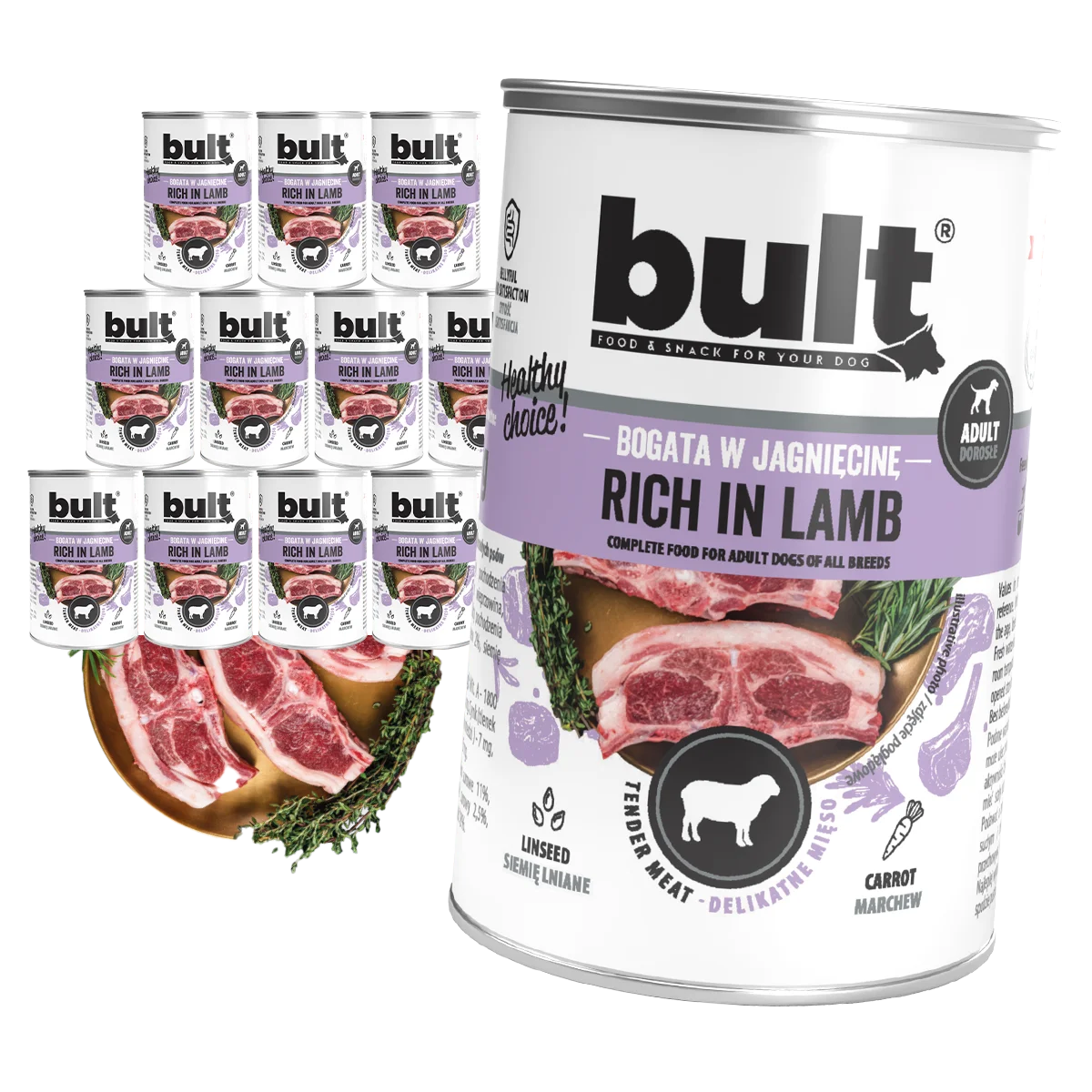 BULT mokra karma dla psa Jagnięcina puszka 12x400g - KRÓTKI TERMIN