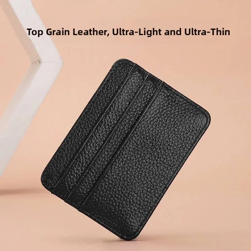 

Ultra-Thin Leather Card Holder for Men And Women Premium Quality Single-Piece Design Magnetic-Field-Free Compact Money Storage