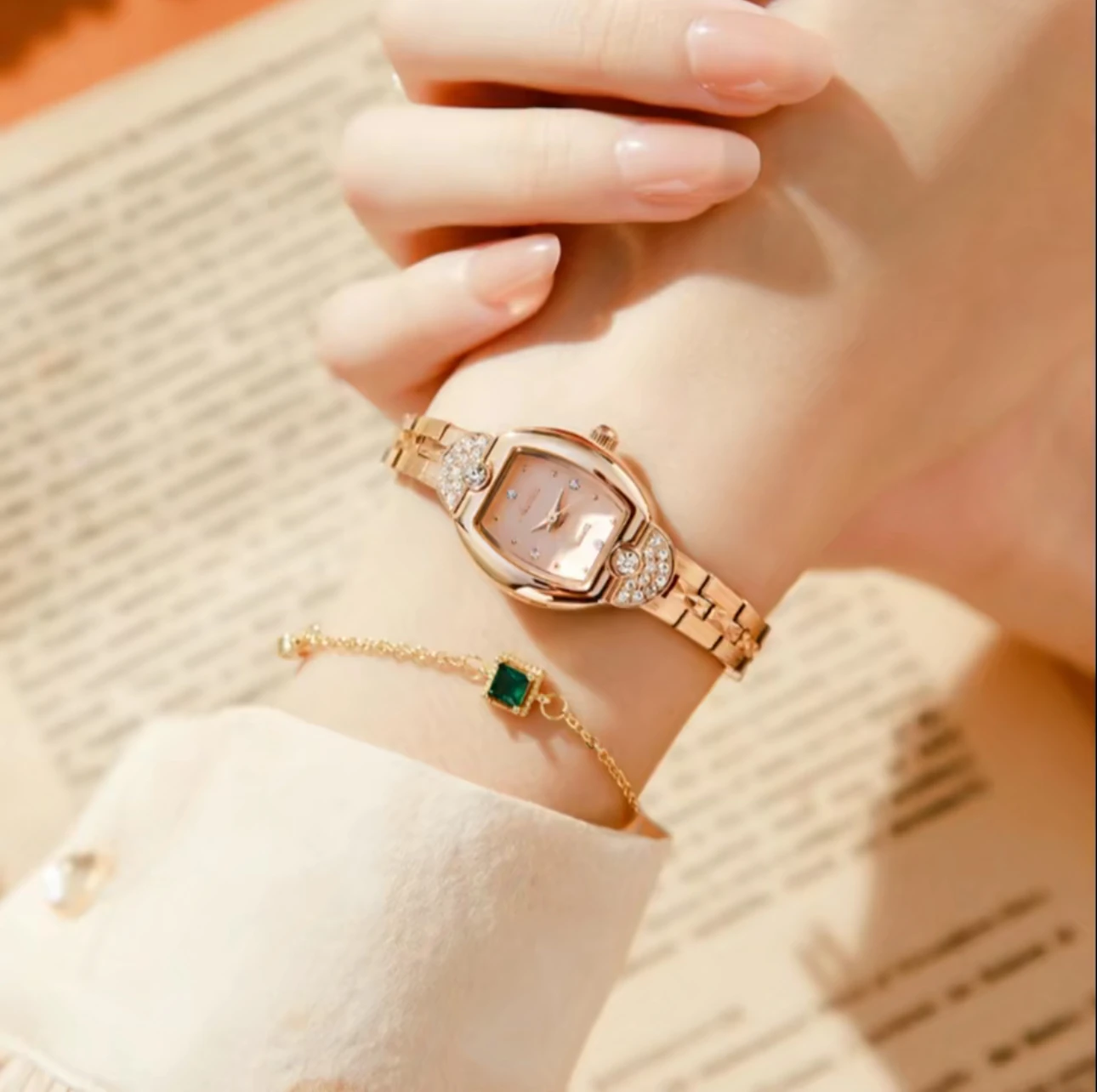 نفس النمط الجديد مشبك سوار ساعة مزاجه المألوف ساعة نسائية السيدات ساعة كوارتز هدية لصديقتك #4