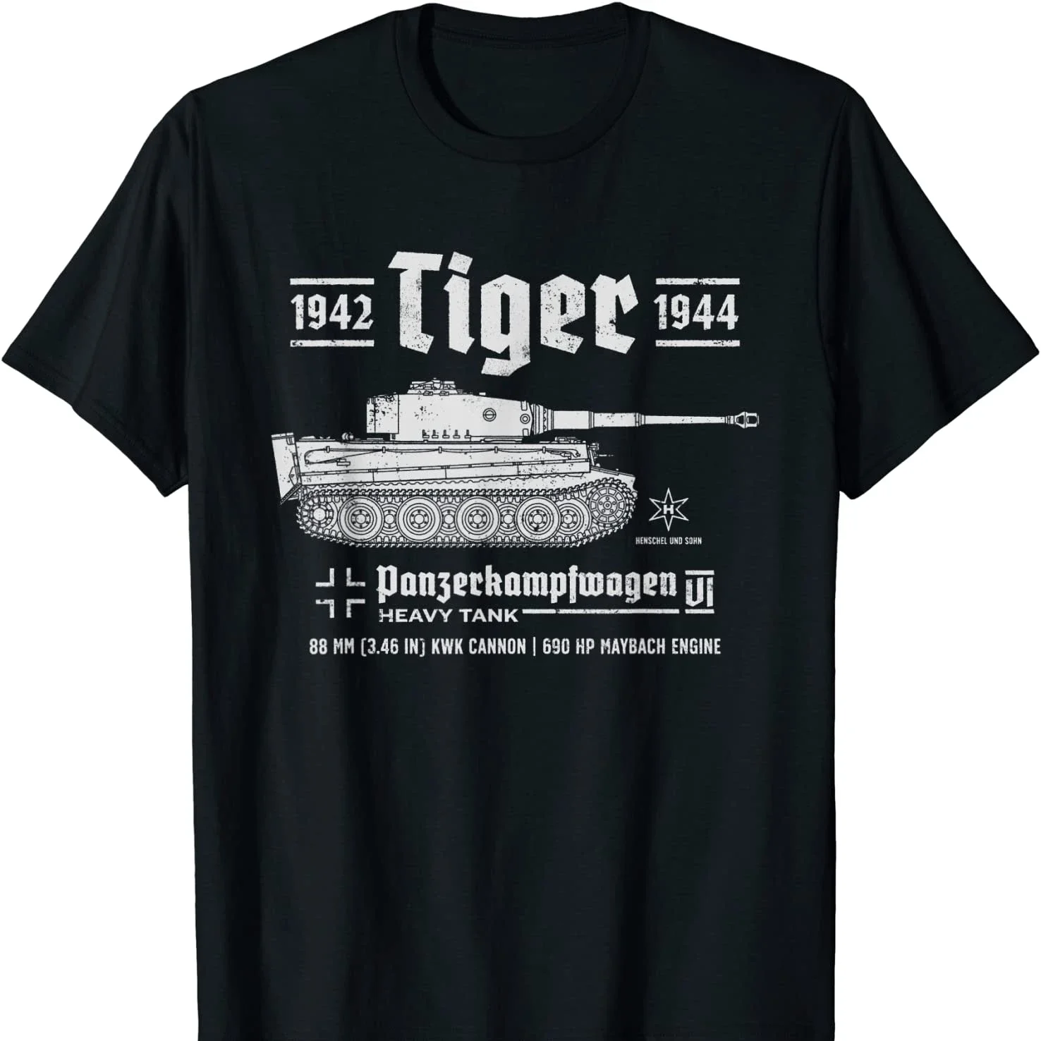 Premium Cotton Short Sleeve O-Neck Mens T Shirt New Tiger Panzer PzKpfw VI WWII German Heavy Tank T-Shirt  harajuku Crewneck