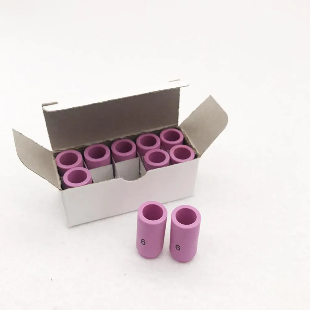 10Pcs Precision Ceramic Tig Nozzle for Argon Arc Welding Lowest Burn-Loss Rate Easy Install Comfortable Professional Welding