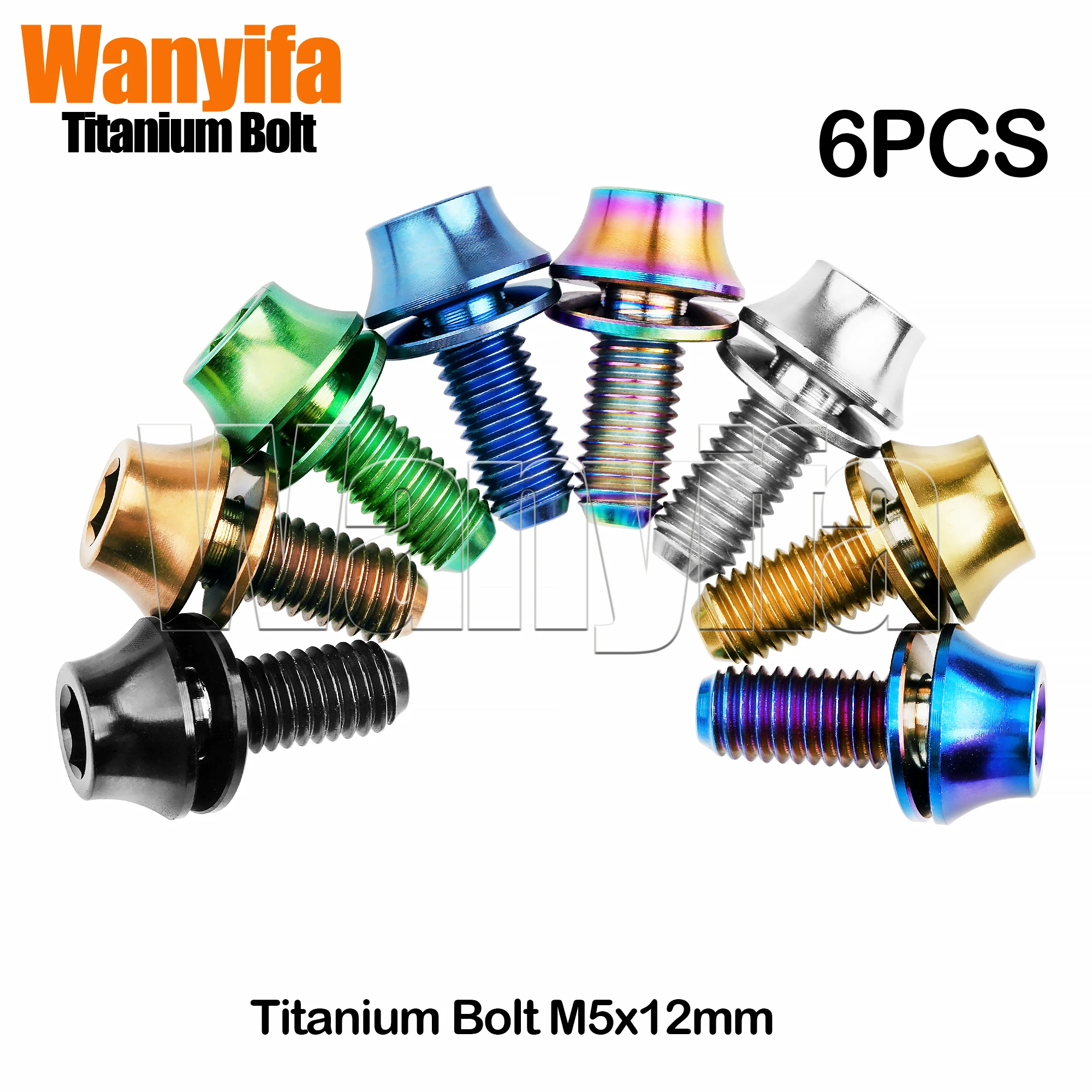 

Wanyifa Titanium Bolts M5x12mm Round head with Gasket Screws for MTB Bicycle Cycling Water Bottle Cage Holder