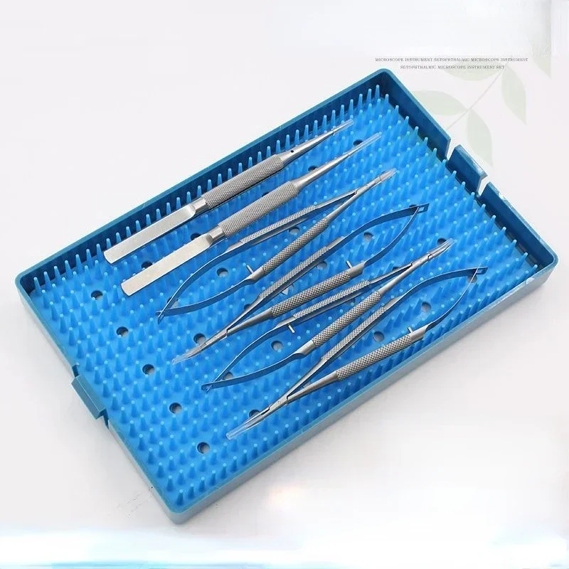 Ophthalmic micro instruments suture set hand surgery corneal shears tweezers holding needle pliers 6-piece set