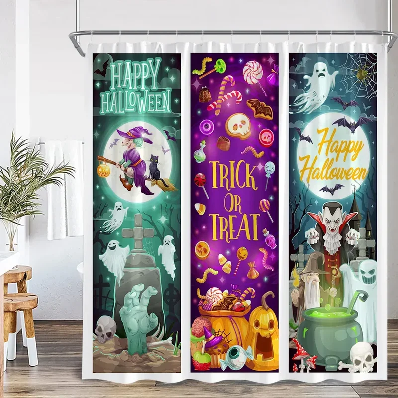 

Дом с привидениями Душ Ужасы Вечеринка Полная Луна Ночь Тыква Фонарь Страшный Хэллоуин Занавеска для ванны ClotXT6@!