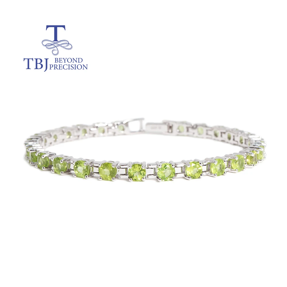 

Luxury design Natural green peridot Bracelet 925 Silver jewelry for women wedding & Banquet & holiday gifts