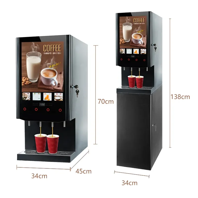 Fully Automatic Commercial Smart Instant Bean to Cup Coffee Vending Machine with Brewing System