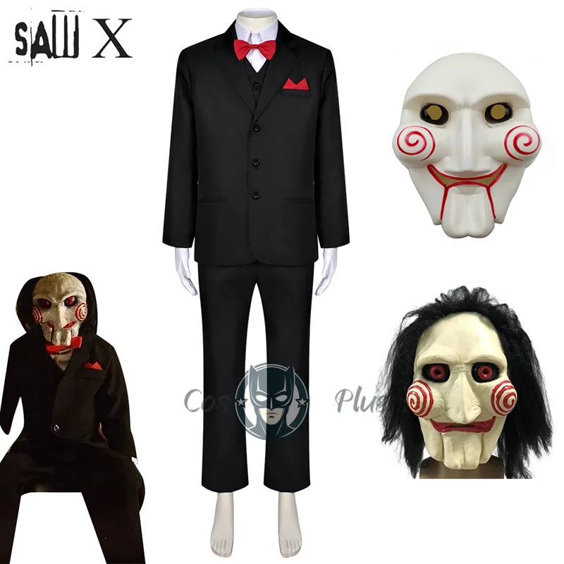 رأى ‌   X بانوراما القاتل تأثيري أنيمي زي موحد الرجال البدلة معطف سترة فستان أطفال مع سروال داخلي قناع حفلة الهالوين الزي للرجل
