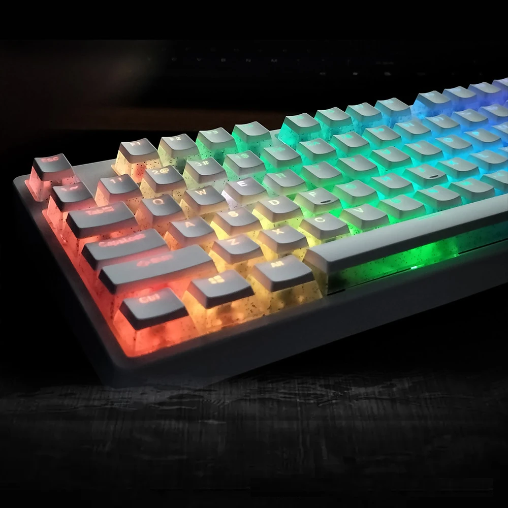 108 مفاتيح مشرقة بودنغ Keycap PBT جلد مزدوج الحليب لا ماء الفم لتقوم بها بنفسك الميكانيكية Keycap لمحبي لعبة بريق أغطية المفاتيح