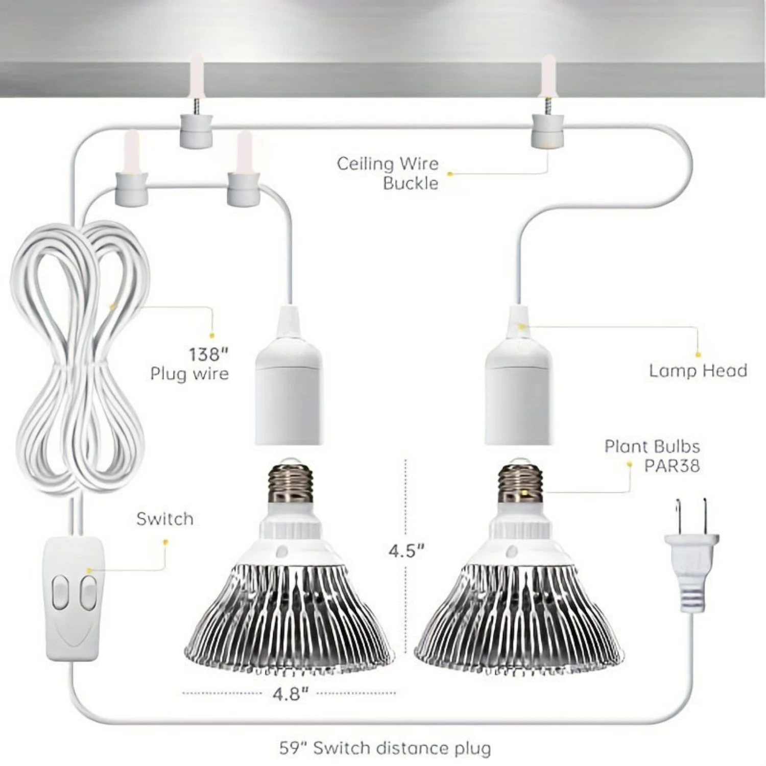 LED Plant Growth Lamp E27 Full-Spectrum Hydroponics Light For Greenhouse Seeding Indoor Flower Grow Light Planting Accessories