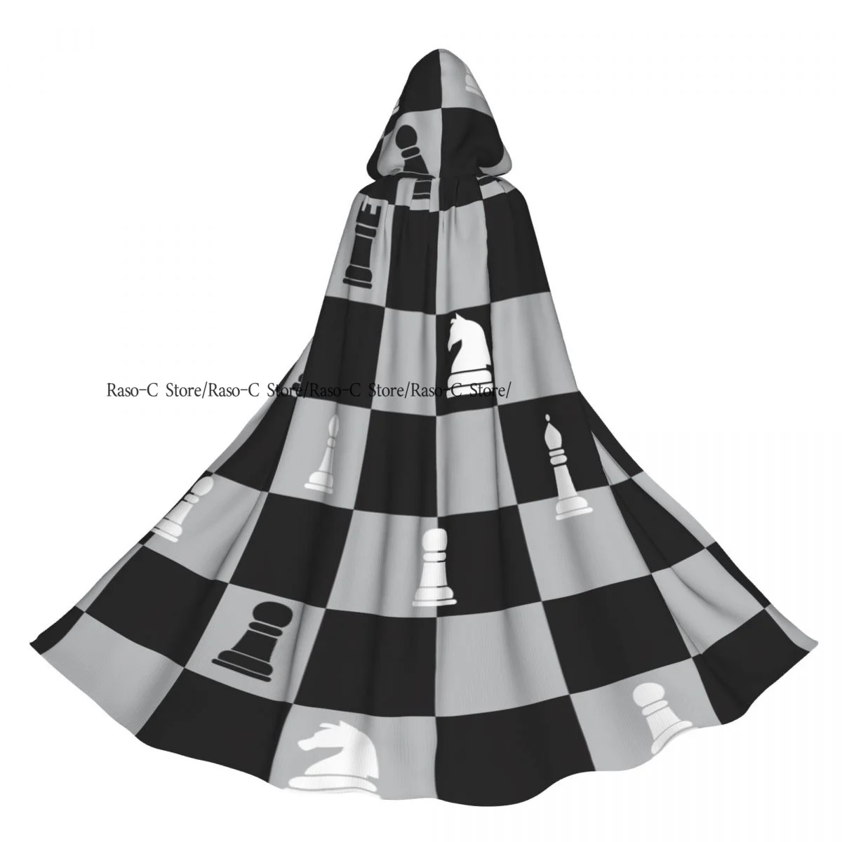 لوحة الشطرنج التوضيح مقنعين عباءة البوليستر للجنسين الساحرة الرأس زي التبعي #3