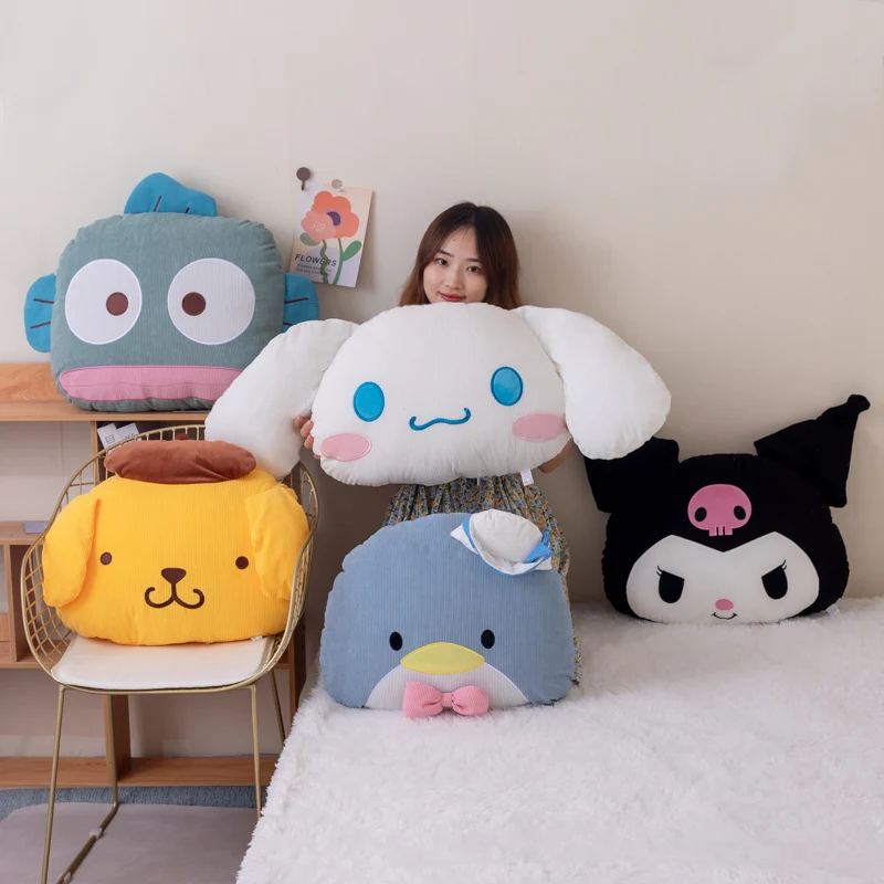 Sanrio Pom Pom Purin Hangyodon Cinnamoroll Kuromi Tuxedo Sam Hello Kitty peluche cuscino divano camera da letto Home Decor cuscino per dormire