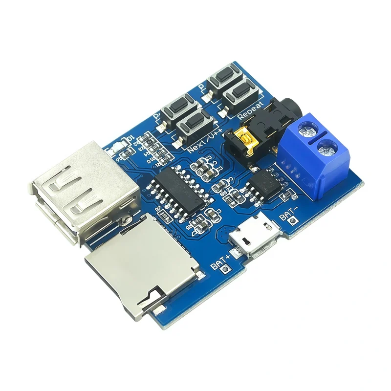 MP3 format TF card USB drive decoding board for audio playback player single 2W 5V amplifier module decoder MICRO USB interface