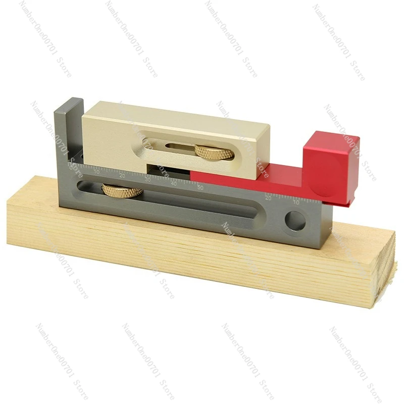 Table Saw Adjuster Gauge, Mortise & Tenon Jig with Adjustable Measuring Block, Woodworking Precision Length Compensation Tool