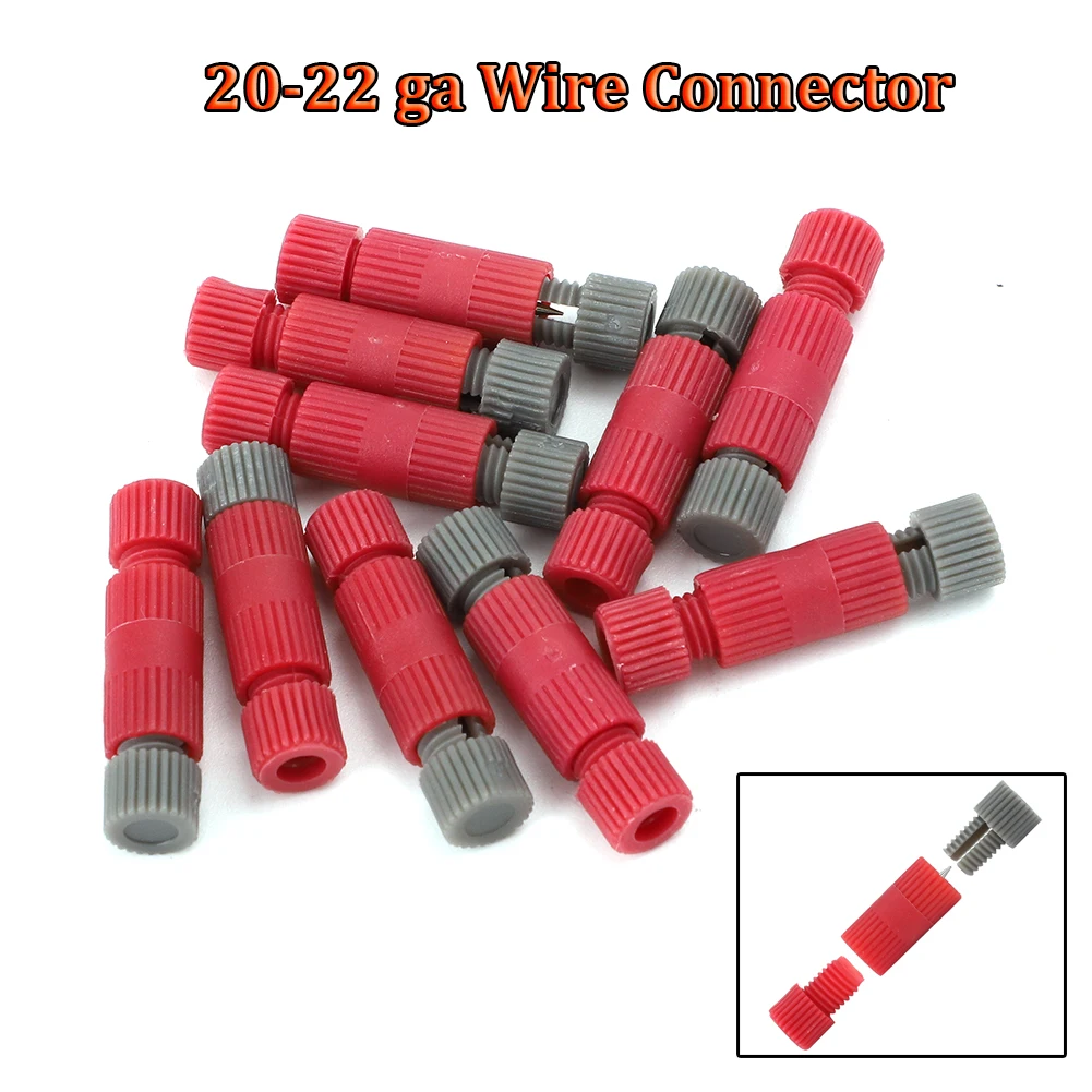 For 2020 2021 2022 Wire Gauge Red 20-22 ga Wire Connector 10-Pack Ga Wiring Connectors