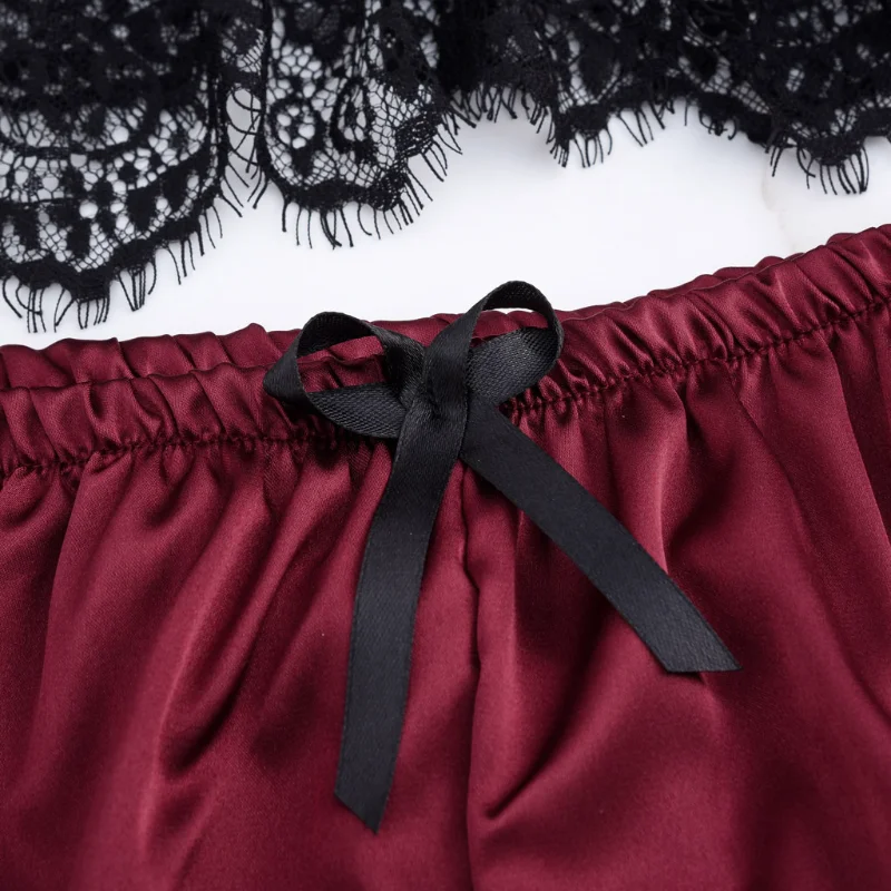 Ensemble de Lingerie Sexy en dentelle, robe de nuit pour femmes, body à cordes, bretelles réglables, ensemble 2 pièces, pyjama, Corset, vêtements Mujer