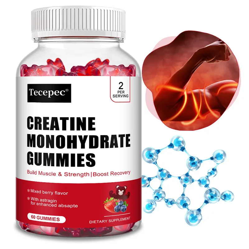 

Creatine Monohydrate Gummies - Build Strength, Promote Muscle Growth, Improve Endurance and Energy and Athletic Performance