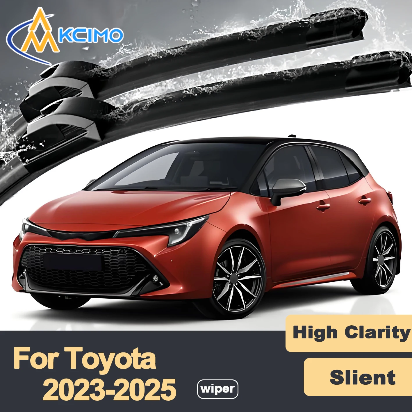 

Premium Rubber Durable Silent Windshield Wiper Blades 2pcs for Toyota GR Corolla GZEA14 2023-2025 Front Wiper Blades Set