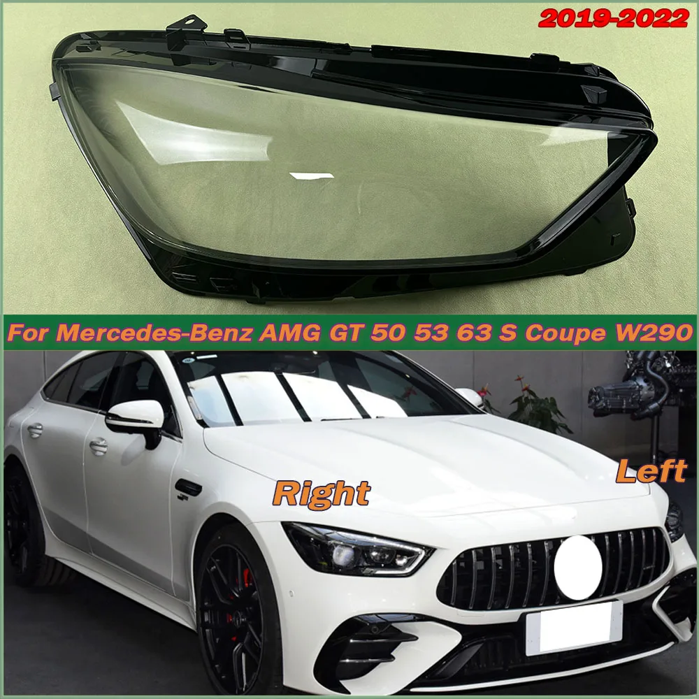 Máscara Shell Farol Para Mercedes-Benz AMG GT 50 53 63 S Coupe W290 2019-2022, Tampa Do Farol Transparente, Abajur De Plexiglás