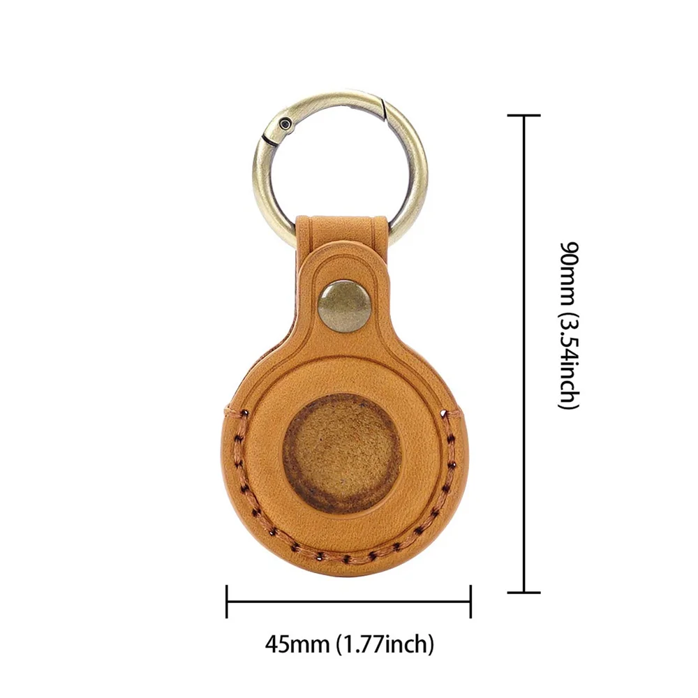 애플 에어태그 보호 케이스 소가죽 애완 동물 손실 방지 키 체인, 위치 추적기 가죽 케이스