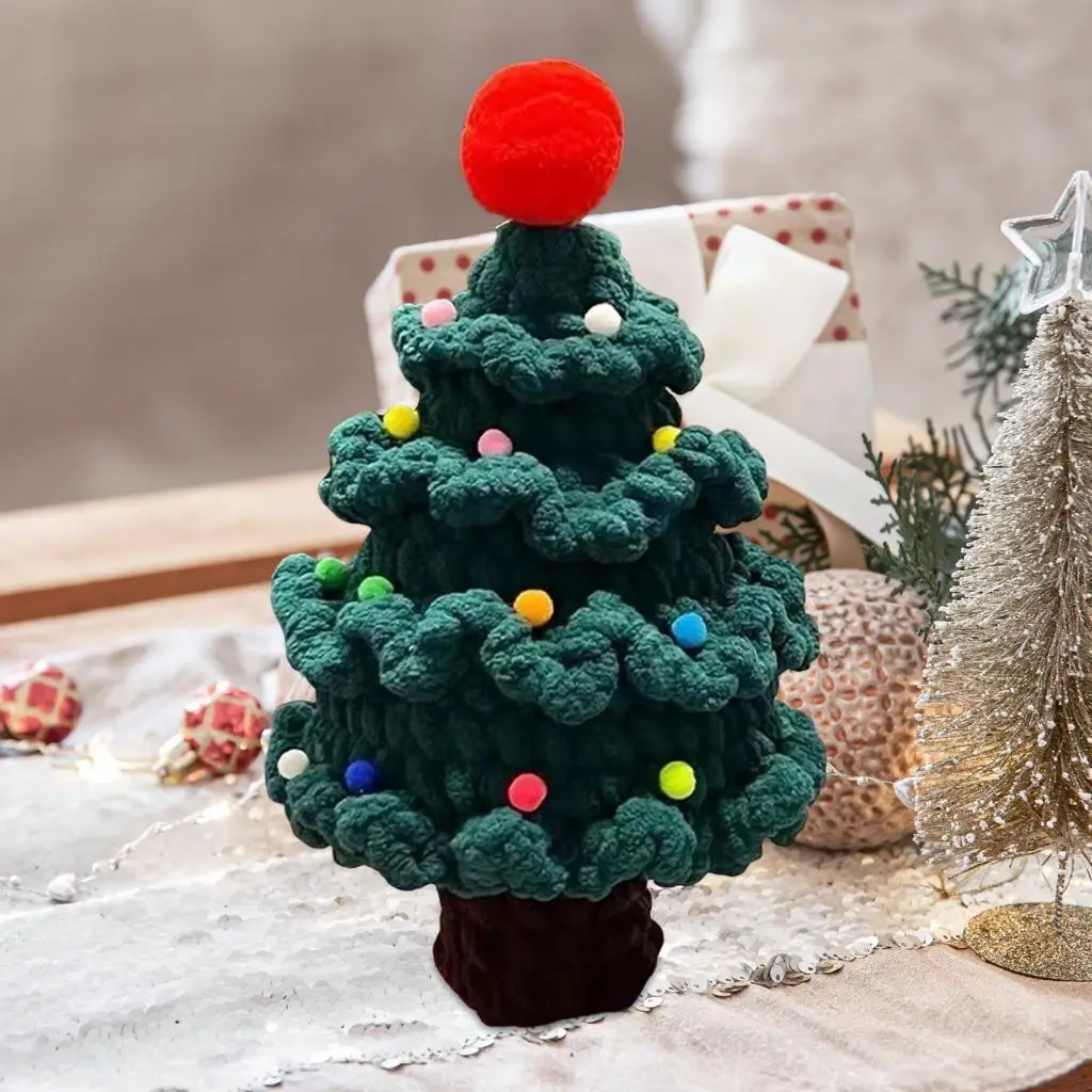 Kit de ganchillo de árbol de Navidad tejido a mano para principiantes para niñas navideñas