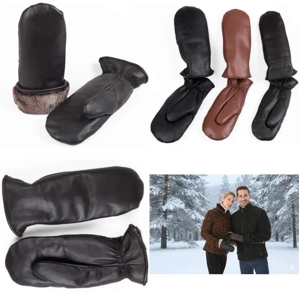 

Водонепроницаемые варежки унисекс из овчины с подкладкой из овчины — теплые зимние перчатки для мужчин и женщин в холодную погоду