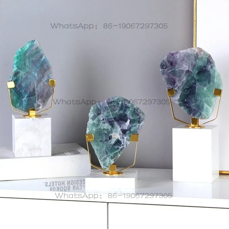 Nordic Natural Crystal Stone Fluorite Ornament Home Handicraft Decoration