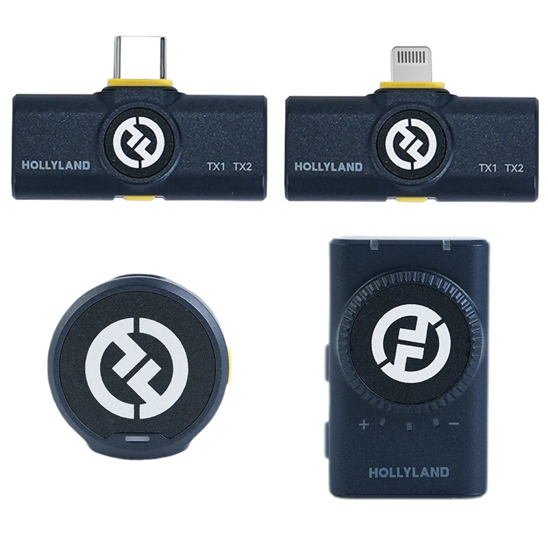 Acessórios de microfone de lapela sem fio, transmissor, receptor, estojo de carregamento para Hollyland Lark M2