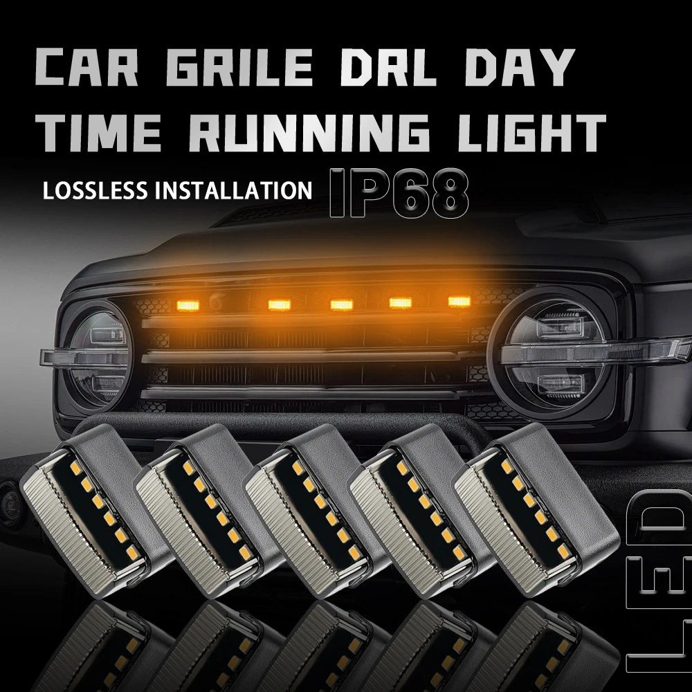 

6LED Front Grille Light Car Daytime Running Light Wheel Eyebrow Lamp For Pickup Offroad Applicable to all vehicle models