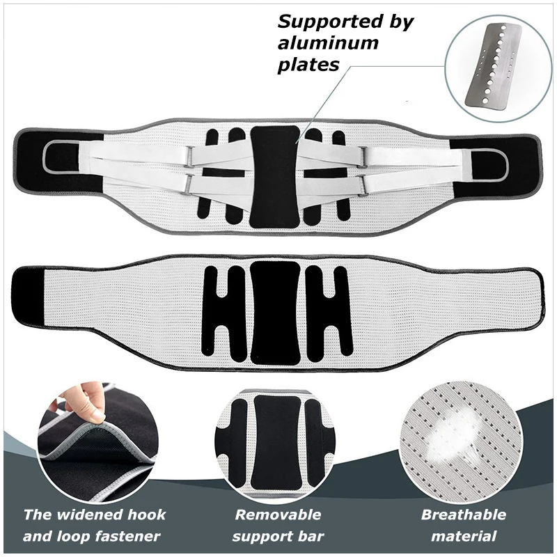 Breathable Stretchy Lumbar Support Belt with Detachable Metal Plates–Unisex Back Brace for All Seasons&Daily Waist Stabilizatio