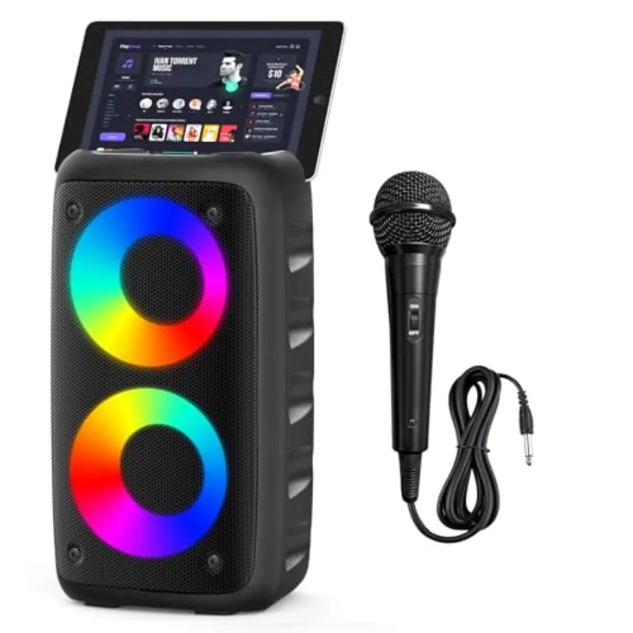 Portable Bluetooth Speaker, Karaoke Machine for Adults and,with Lights Loud Big Bluetooth Speaker, Rechargeable Dj/PA Speaker S