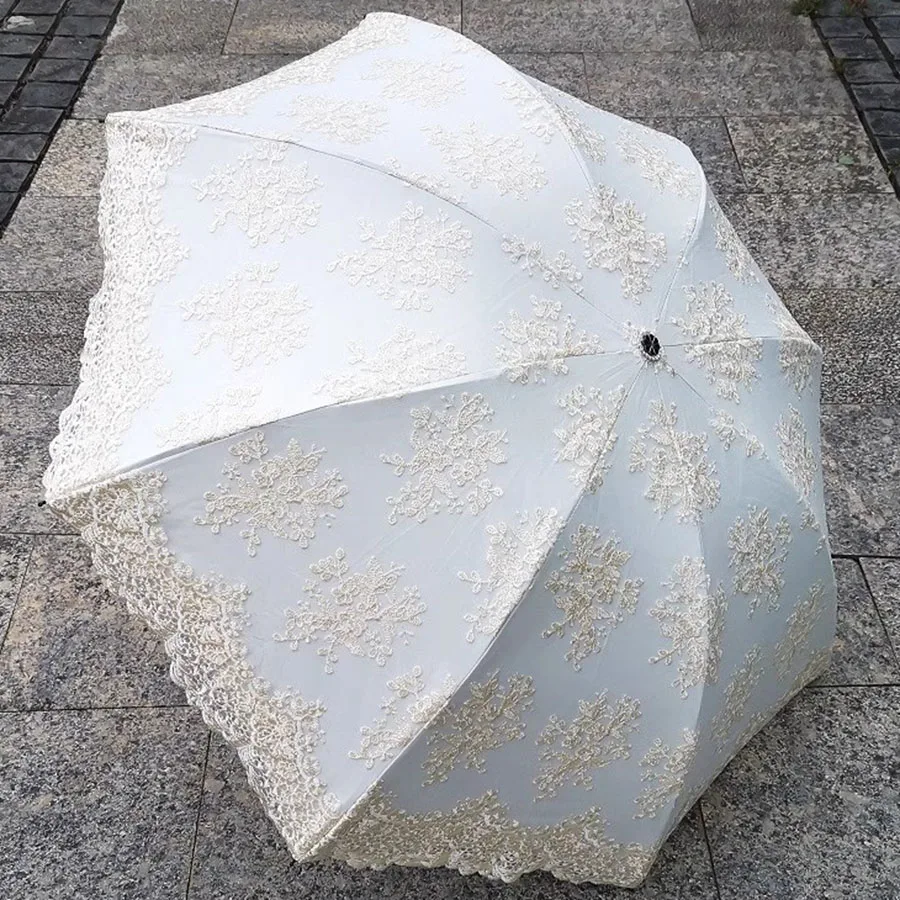 Garden Umbrella Girl Parasol Beach Outdoor Lace White Umbrella Visor Mini Chinese Windproof Uv Protection Sombrinha Umbrellas