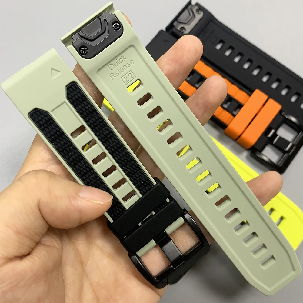 22mm 26mm Silicone Quick Fit Sport Strap For Garmin Fenix E 47mm 8 51mm 7 7X/6 6X/5 5x puls/Epix Pro/Enduro 3/Tactix 8 7PRO Band
