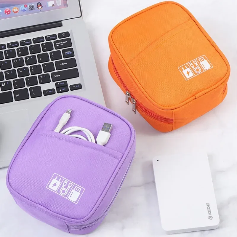 Solid Color Digital Bag Multifunctional Data Cable Headphones Organization Travel Accessories Electronic Product Protection Box