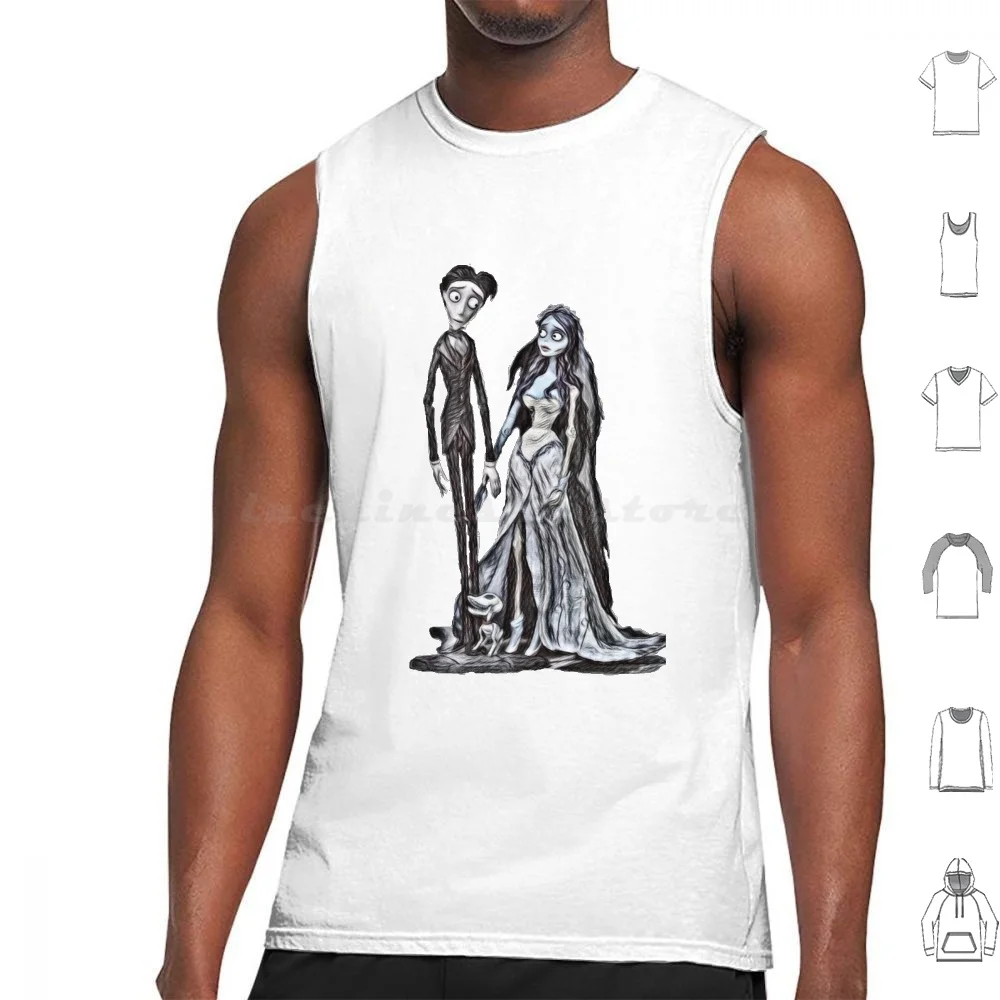 Loves New Corpse Bride Tank Tops Print Cotton Corpse Bride Willows Wardrobe Willows Wardrobe Creations Tim Burtons