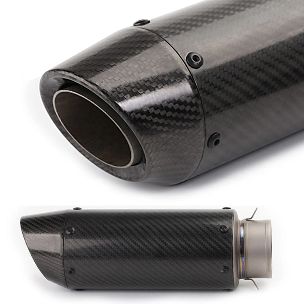 Titanium Alloy Carbon Fiber Racing Motorcycle Exhaust Modify Project Muffler Universal 51MM 60MM For R25 Monster Panigale V2 V4