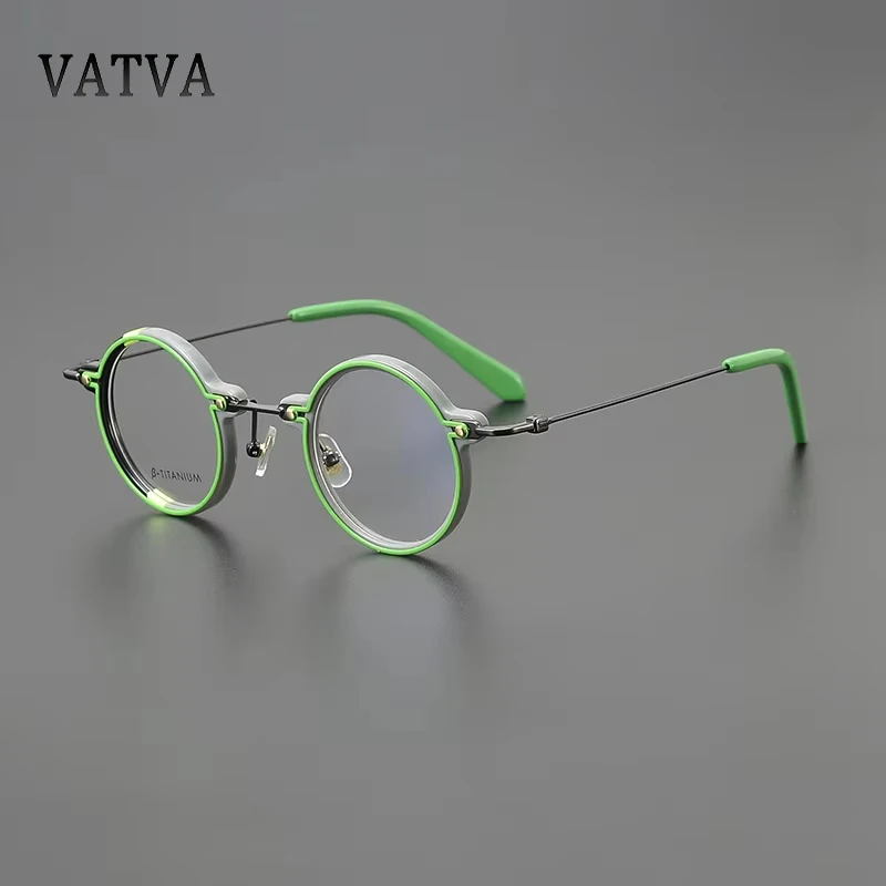Niche Fashion Glasses Frame Female Personality Designer Brand Retro Colour Circular Myopia Reading Men Prescription Glasses