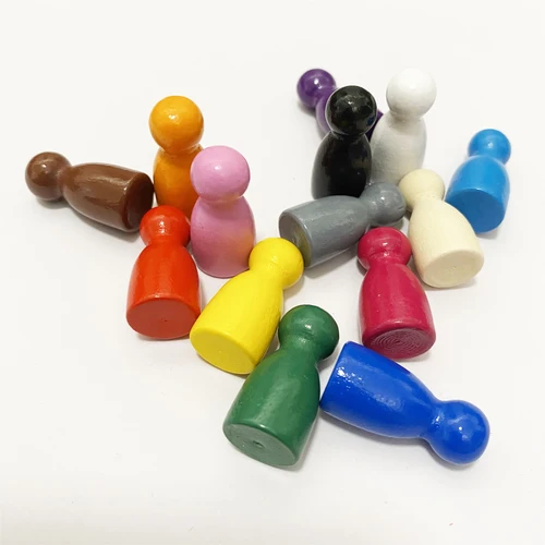 Imagen 2 del producto 20 unids/set 14 colores piezas de ajedrez de madera accesorios de juego de mesa juego de madera peón/piezas de tarjeta de ajedrez para accesorios de juegos de mesa