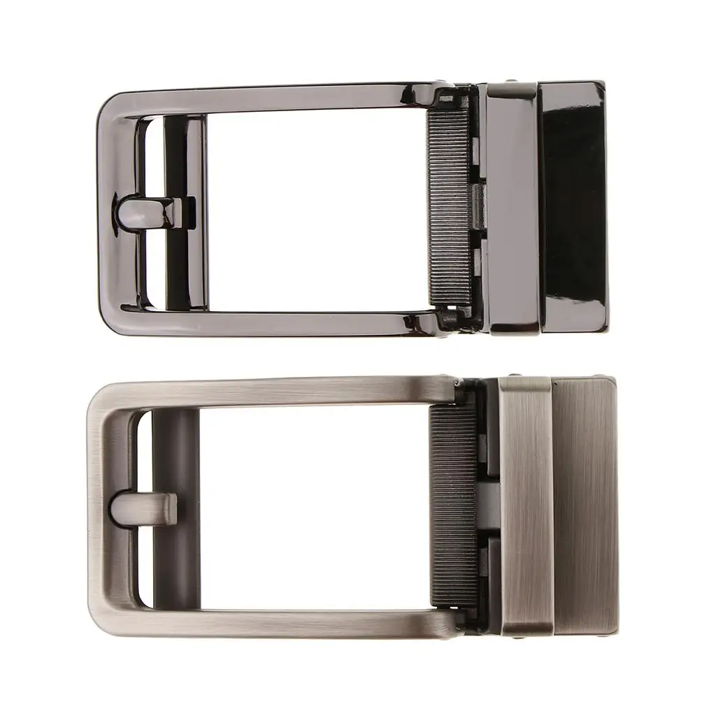 Men Casual Retro Alloy Rectangular Ratchet Belt Automatic Slide Buckle Auto Lock