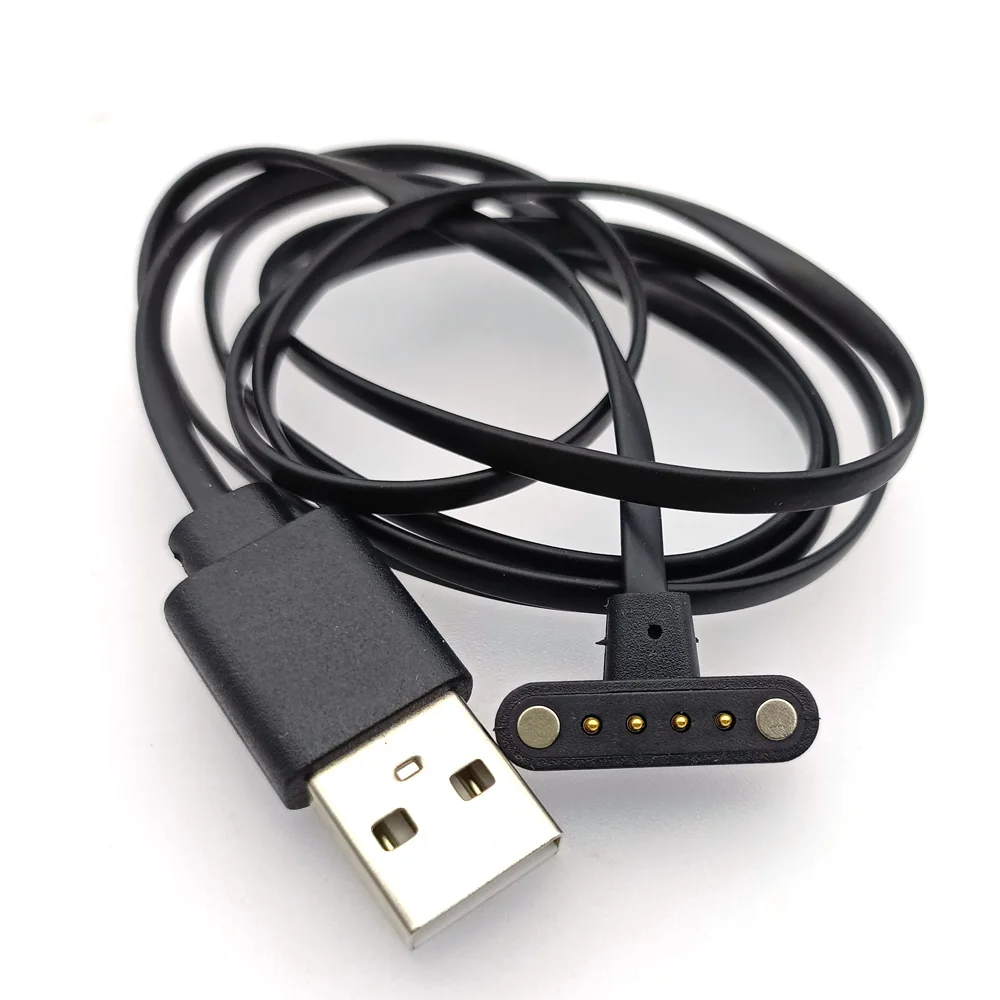 

4 Pin Magnetic Charging Cable USB Charge Power Data Transfer 3.0mm Pitch Pogo Pin 4 Pins T Shape DM98 Smart Watch