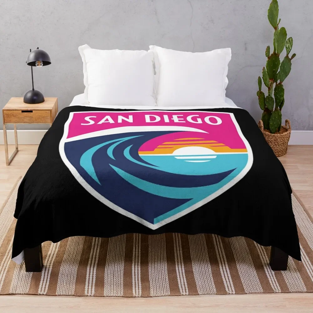 

San Diego Wave FC Throw Blanket Soft Plaid Shaggy Sofas Blankets
