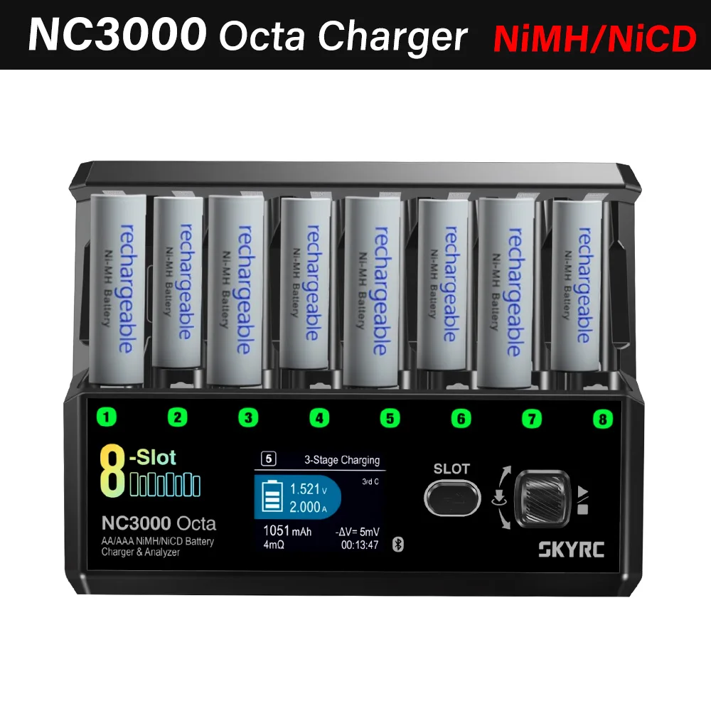 SKYRC NC3000 オクタ NiMH NiCD 充電器 8スロット 7スマートモード 100