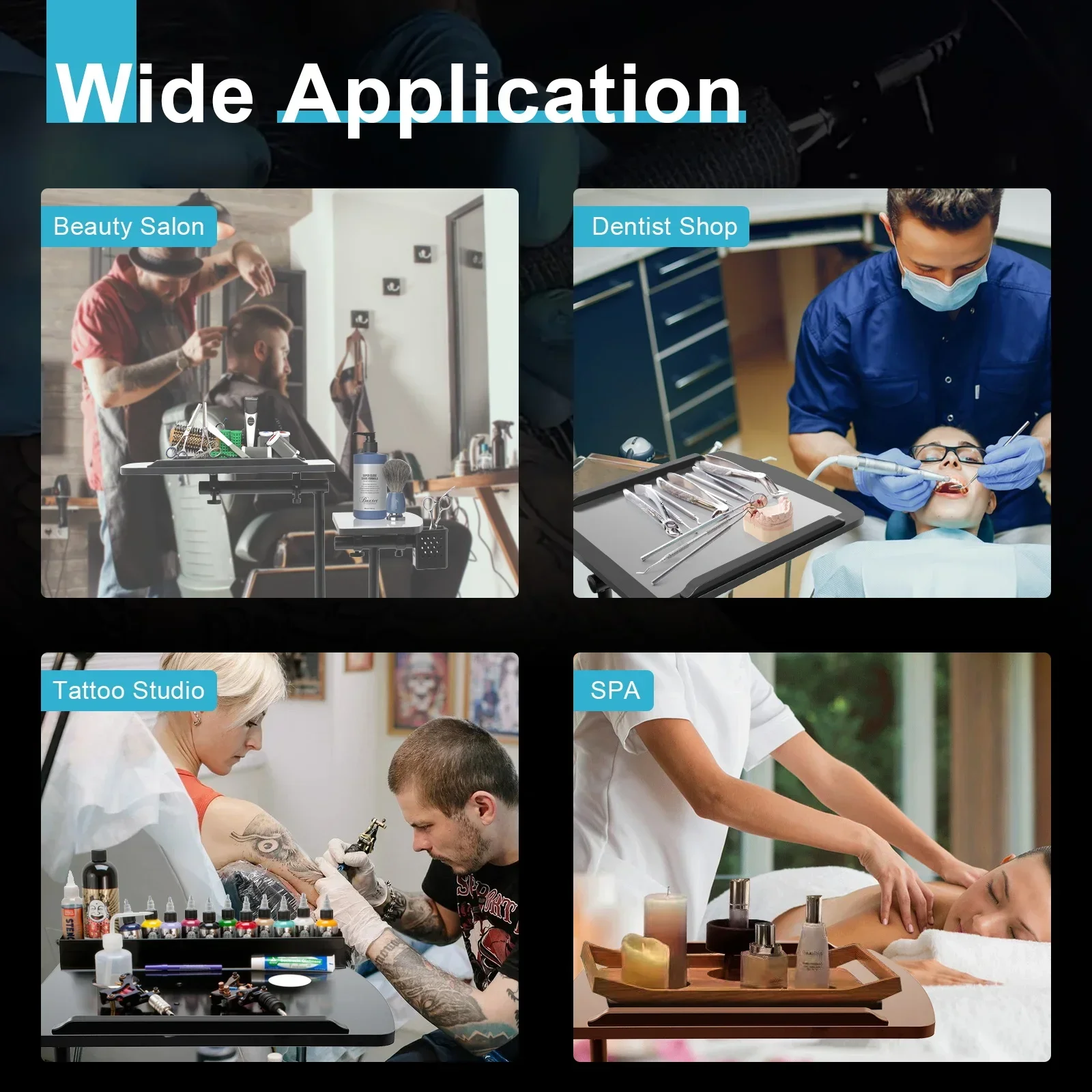 Workstation Tray Shop Adjustable Furniture Collapsible Equipment Portable Desk Workbench Tattoo